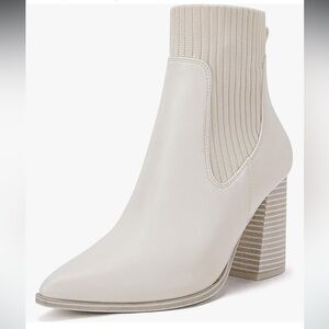 Coutgo Women Ankle Boots Sock Booties Pointed Toe